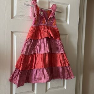 Girl’s Formal Fancy Tiered Dress
Pink/Plum/Coral/Lilac Embroidered/Silk ties